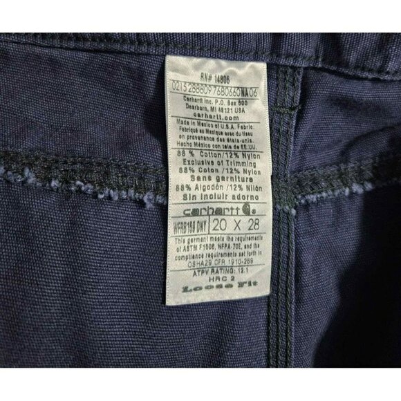 Carhartt Womens Heavy Loose Fit Blue Flame Resistant Pants Sz 20 Inseam 28 - Picture 3 of 5